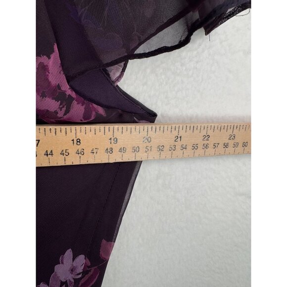 VTG Positive Attitude chiffon floral whimsigoth asymmetrical dress 90s sz 16 - Picture 5 of 7